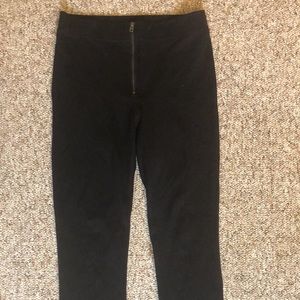 Black Zip Front Leggings